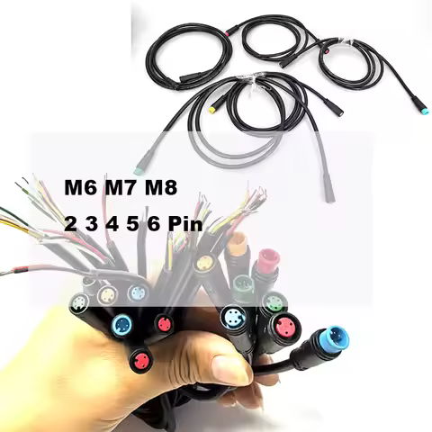 M6 m7 m8 2 3 4 5 6 Pin core 1 male to female male plug cable Connector Waterproof 6/7/8mm Sensor E-b