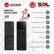 Lockin V3 Gate Digital Lock, Ten in One, Palm Vein Recognition, 3D face Scanning, Dual Fingerprint, 