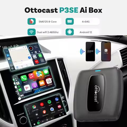 OTTOCAST Express P3 SE CarPlay AI Box Wireless Android Auto Adapter QCM6125 Smart Video Box Car Acce