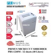 PRIMUS MICRO CUT SHREDDER PRS-1240M - 12 sheets (40 Liters) Paper Shredder, Shredder Machine