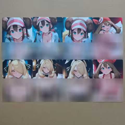 8Pcs/set Trainer Card NSFW Pocket Monsters May Iris Shirona Cynthia DIY PTCG Animation Collection Ca
