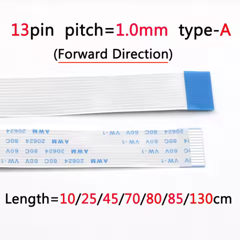 1pc New Type A Forward Direction FFC FPC 100/250/450/700/800/850/1300mm 13 pin 1.0 pitch Flat Ribbon