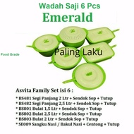 Family Set Asvita Set Emerald Set Wadah saji Makanan Set -Hijau
