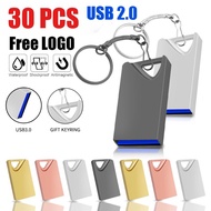 （Free Custom Logo）30Pcs Metal Mini usb 2.0 pendrive 4GB flash drive original 8GB thumb drive 16GB pe