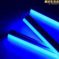 藍色燈管t5光管氛圍長條發光冰藍光彩色日光螢光led一體補光線條