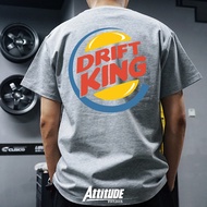 Japan JDM modified car drifting heaven spoof Burger King retro printed cotton short sleeve T-shirt