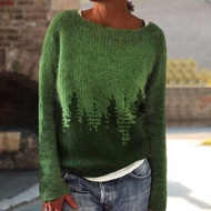 Comfortable Jumper Women Sweater Cozy Color Block Winter Sweater for Women Breathable Warm Knitted J