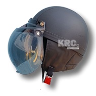 Retro Chips Club Classic Leather Helmet Convex Glass Accessories/Classic Helmet/Adult Helmet - Free 