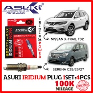 ASUKI JAPAN Iridium Spark Plug(1SET 4PCS) - NISSAN X TRAIL T32 / SERENA C25/C26/C27 - ASC20HR-11