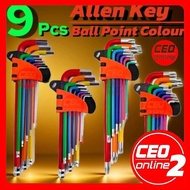 CEO 2 🇲🇾 9Pcs Allen Key Set 1.5mm -10mm Colour Coded Hexagon Hex Ball Point Torx Star Wrench Sleeve 