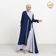 Azwa Maxi Amie Navy Fashion Muslim Gamis Wanita Casual Dress Dress