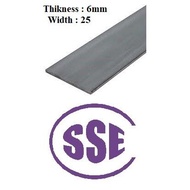 Stainless Steel Flat Bar Thickness 6 mm width 25 mm LENGTH 1FT  TO 4FT
