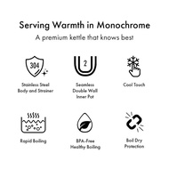 La Gourmet 1.8l Healthy Seamless Electric Kettle (Pearl White)