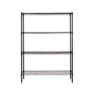 Prospec 002-4T 120x40x165cm. ชั้นวางของปรับระดับได้ สีดำ 4 ชั้น