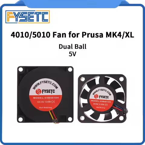For Prusa MK4/XL 4010 5010 Fan Turbo Blower Fan Double Ball 5V 5900/8000 RPM Fans for Prusa MK4 XL 3