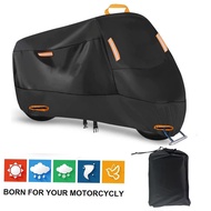 【EVOLVE】 210D Motorcycle Cover, Outdoor Motorcycle Tarpaulin With Anti-Theft Buckle, Waterproof Dust