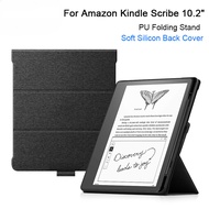 For Kindle Scribe 2024 2022 Case 10.2 inch PU Folding Stand Soft Silicon Back Cover For Kindle Scrib