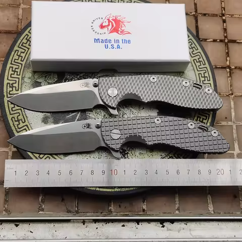 JUFULE 2024 Hinderer XM18 Titanium Handle Ceramic Bearing Mark 20CV Folding Knife Tactical Pocket Ca