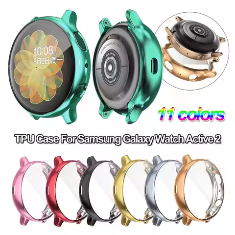 Slim Full Cover Soft Electroplate Screen Protector For Samsung Galaxy Watch Active 2 TPU Watch Case