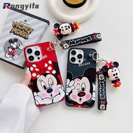 Mickey Minnie Keychain Case For Samsung Galaxy Note 10 Plus 9 J7 Prime 2018 J7 Pro 2017 J7 Core J7 2016 J6+ J6 2018 J7 2016 J5 Prime J7 2015 Phone Case Couple Case Keychain Cover