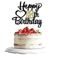 1pc Numeric & English Happy Birthday Cake Topper, Suitable For 18th, 15th, 20th, 21st, 25th, 30th, 5