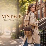 British Vintage Convertible Backpack for Women Versatile Shoulder & Handbag