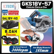 BOSCH GKS18V-57 CORDLESS CIRCULAR SAW C/W 2NOS 8.0AH PROCORE 18V BATTERY AND GAL18V-40 CHARGER (GKS1