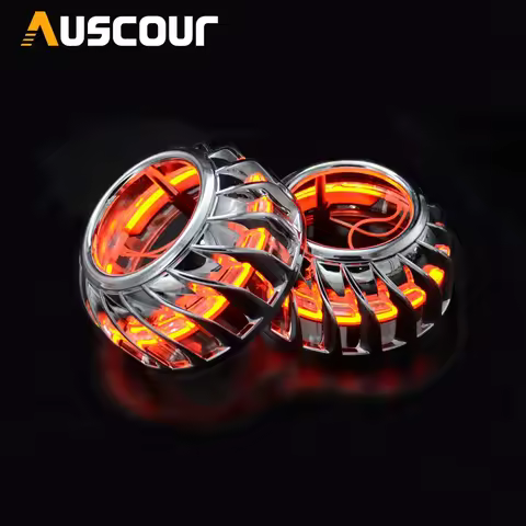 2pcs 2.5inch mini h1 Bixenon hid Projector lens shrouds mask cover led day running white angel eyes 