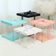 4/6/8/10inch Transparent PVC Cake Boxes For Packaging Dessert Valentine Plush Bear Rabbit Gift