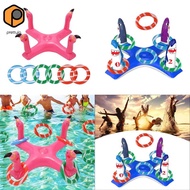 [prettyia] Inflatable Pool Ring Toss Toy, 6-Ring Toss Game, Portable Premium PVC Pool Game, Floating