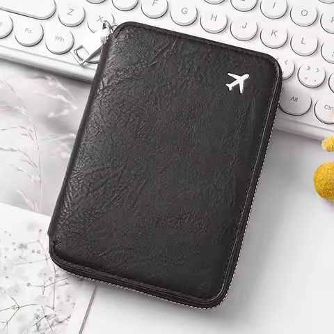Zippered ID Passport Case Large Capacity Ticket Organizer Card Case Travel Passport Holder Passport 