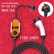 feyree Portable EV Charger Type2 Discharge UK Plug 13A EVSE Charging EV Car Charger Type2 UK Plug Wa
