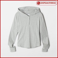 SPAO, [COTTON SPANDEX] HOODED SNAP LONG SLEEVE T-SHIRT, POSPLWF49GY2 (KPSP314)