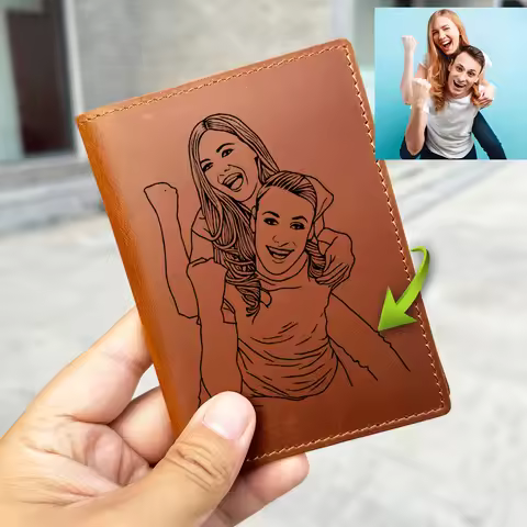 Customized Photo Passport Cover Handmade Wallet Passport Holder Personalization Travel Bank Card Wal