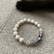 留白 | 白松石 黑髮晶 水晶手串 手鏈