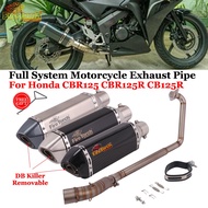 Slip On For Honda CBR125 CBR125R CB125R CBR 125 Motorcycle Exhaust Modified Full System Link Pipe Muffler Moto Escape DB