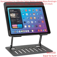2-in-1 Laptop Stand Bracket tablet Holder with Cooling Fan, Aluminum Alloy Material, 10-17.3 Inch Ca