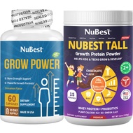 Bundle of NuBest Tall Protein Powder Chocolate and Grow Power for Healthy Height Growth, Bone Streng