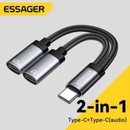 ESSAGER Type-C to Type-C adapter + 3.5mm jack / Type-C + Type-C
