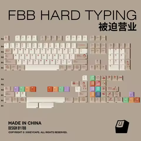 FBB Keycaps Hard Working For Mechanical Keyboard Keycap MX Switches Customized Accessories DIY Gift