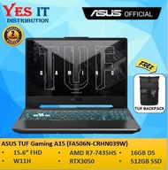 ASUS TUF Gaming A15 FA506N-CRHN039W (R7-7435HS 16GB 4800MHZ 512GB SSD RTX 3050 4GB 15.6" FHD W11) LA