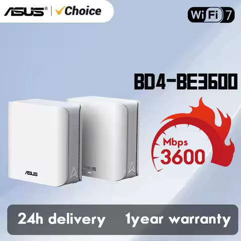 ASUS ZenWiFi BD4 (2-Pack) Dual-Band WiFi 7 Mesh Router, 3600 Mbps, 2450 sq. ft., Dual 2.5G Ports