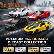 SEEKOV Bburago Ferrari, 1:64 Scale SF90 1:64 Die-Cast Car‌ Model, Original 911 GT2 RS GT500 Open-doo
