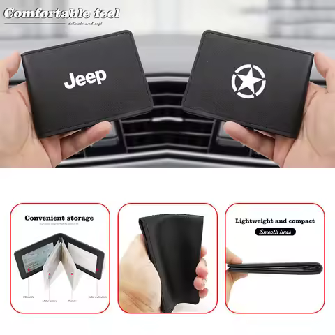 High-end Suede Leather Car Document Holder ID wallet Credential case For Jeep Wrangler Rubicon Reneg