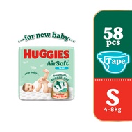 HUGGIES AirSoft Tape Diapers S (58's)