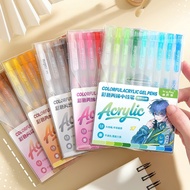 Colorful Acrylic Gel Pens 9Pcs Retractable Aesthetic Stationery Highlighters Drawing Pens Set Anime 