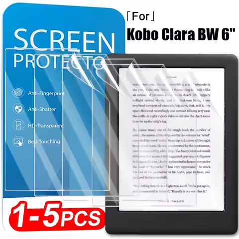 1-5PCS For KOBO Clara BW 6 Inch Screen Protector Clear PET Soft Anti-Scratch Protective Film Covers 