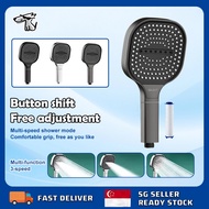 [SG Stock]Shower Head Large Panel 3 Modes Bathroom Accessories 13CM Filter Shower Head High Pressure