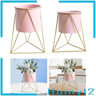 [HOMYL2] Plant Holder Stand Flower Pot Decor ,Round ,Geometric Flower Pot Shelf Flower Basket for Home Living Room Patios