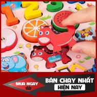 Big [VIP] Wooden Puzzle Fishing Toy Set 62 Piece for Children Dumbo Store